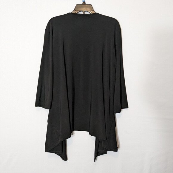 WOMEN'S "Valerie Stevens" Black, Open, High-Low Tunic; 3/4 Sleeves; Size 2X - Picture 2 of 5